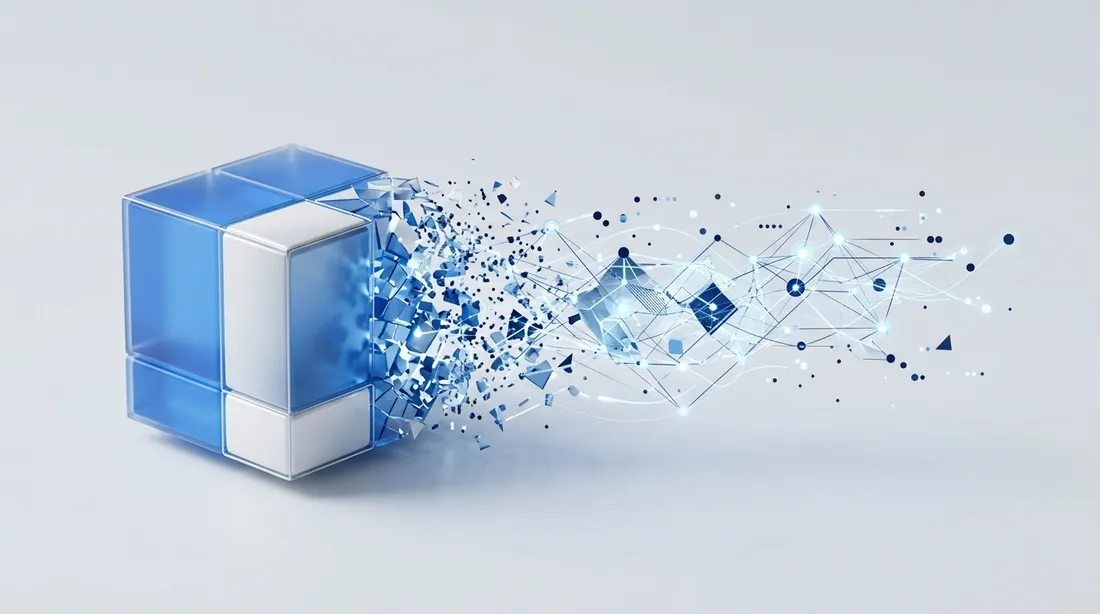 Un cube qui se transforme en réseau